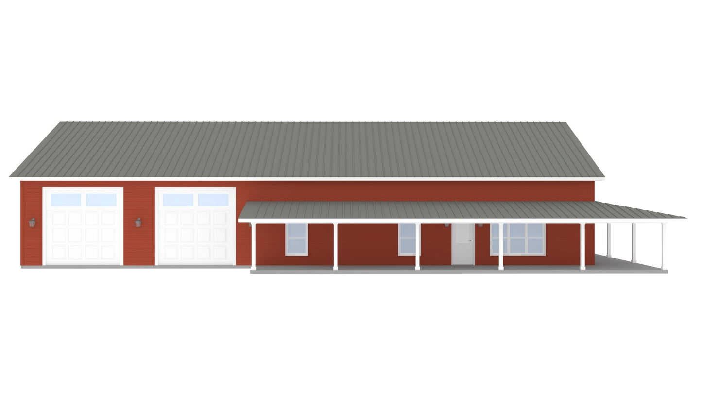 PL-62836 Stanley Barndominium House Plan
