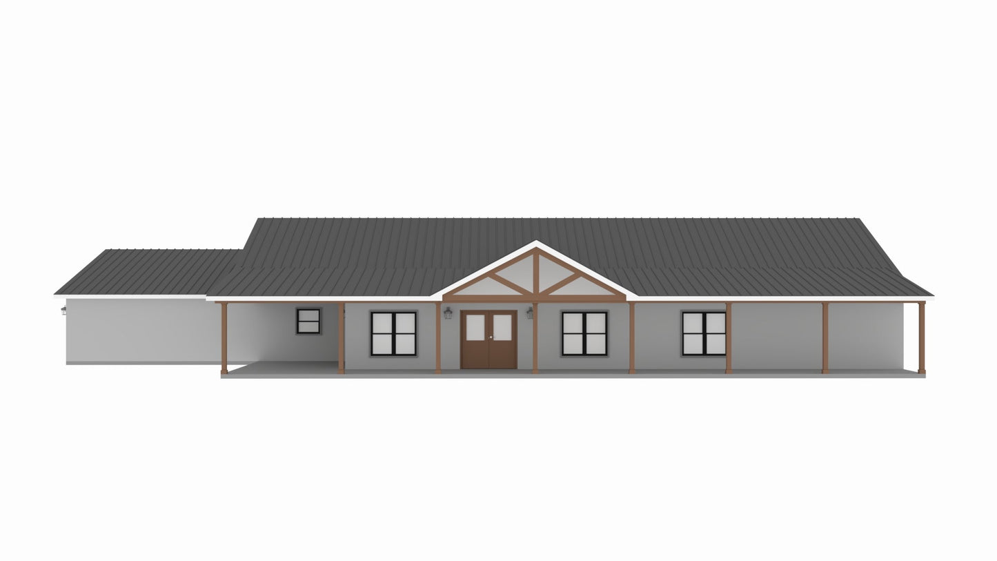 PL-62837 Hawk Barndominium House Plan