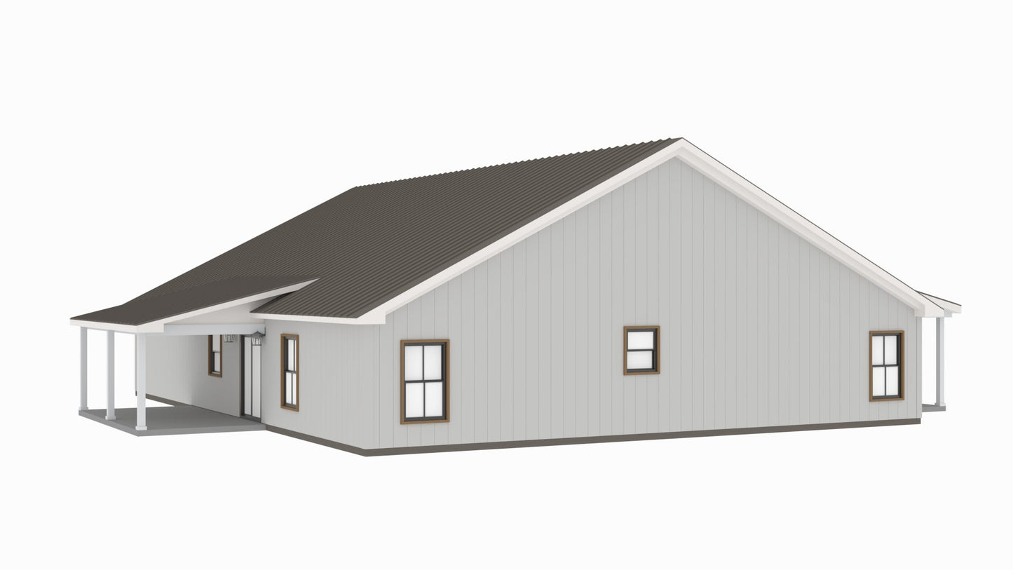 PL-62841 Donnahoe Barndominium House Plan
