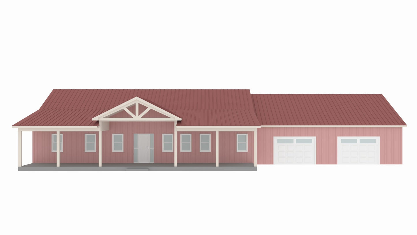 PL-64007 Brooke Barndominium House Plan