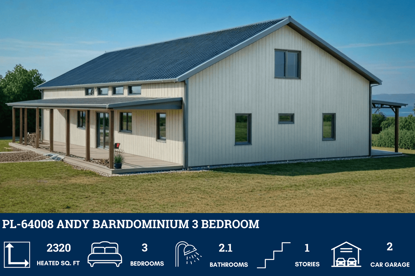 PL-64008 Andy Barndominium House Plan