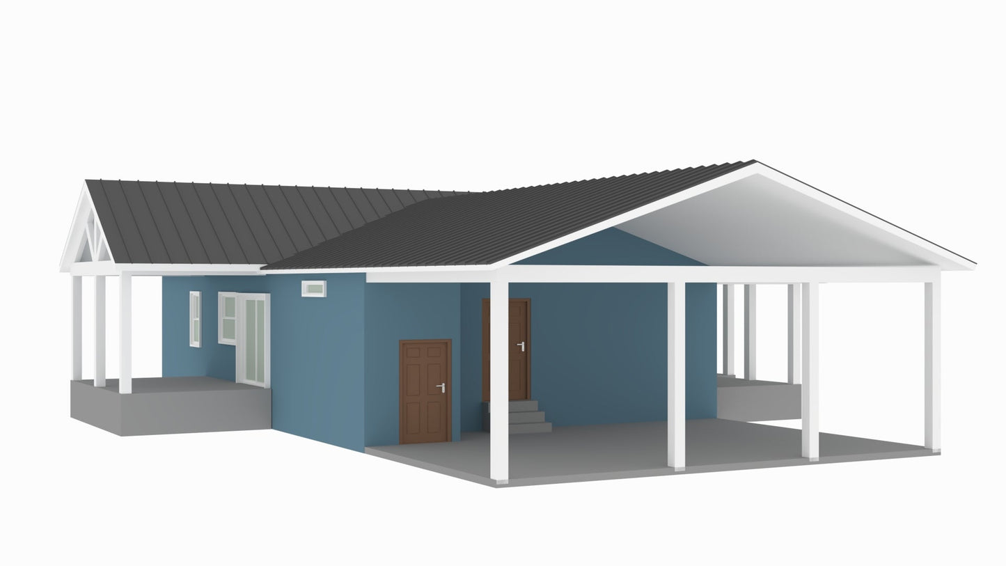 PL-64011 Silverwood Barndominium House Plan