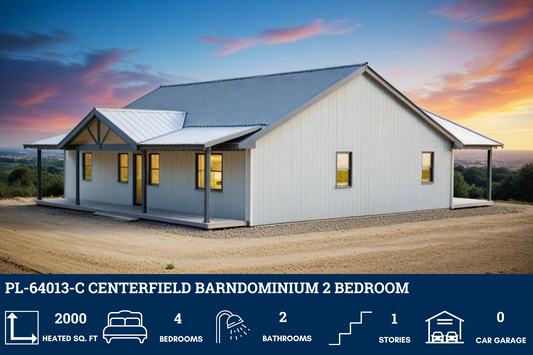 PL-64013-C Centerfield Barndominium House Plan
