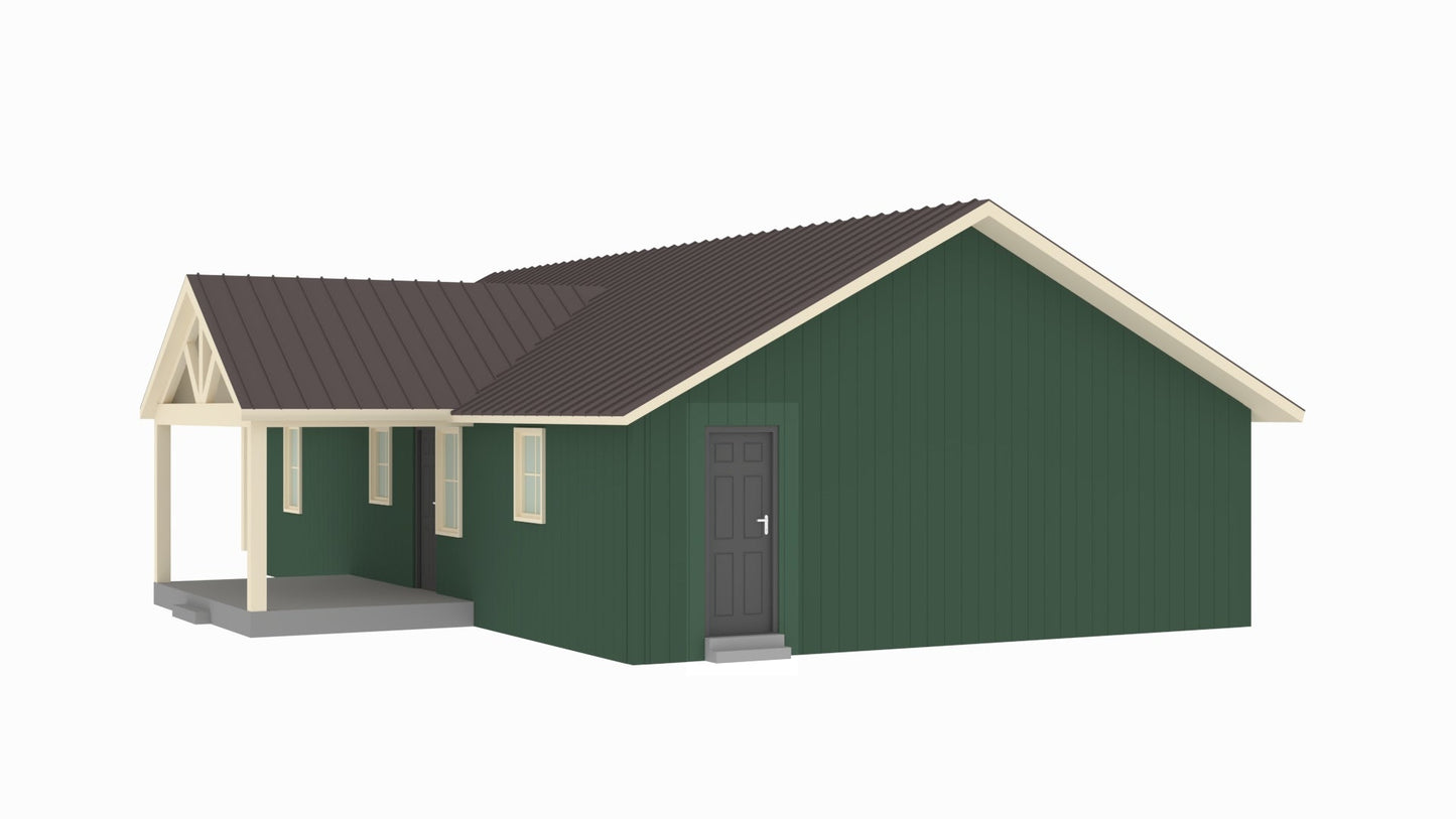 PL-64024 Thompson Barndominium House Plan