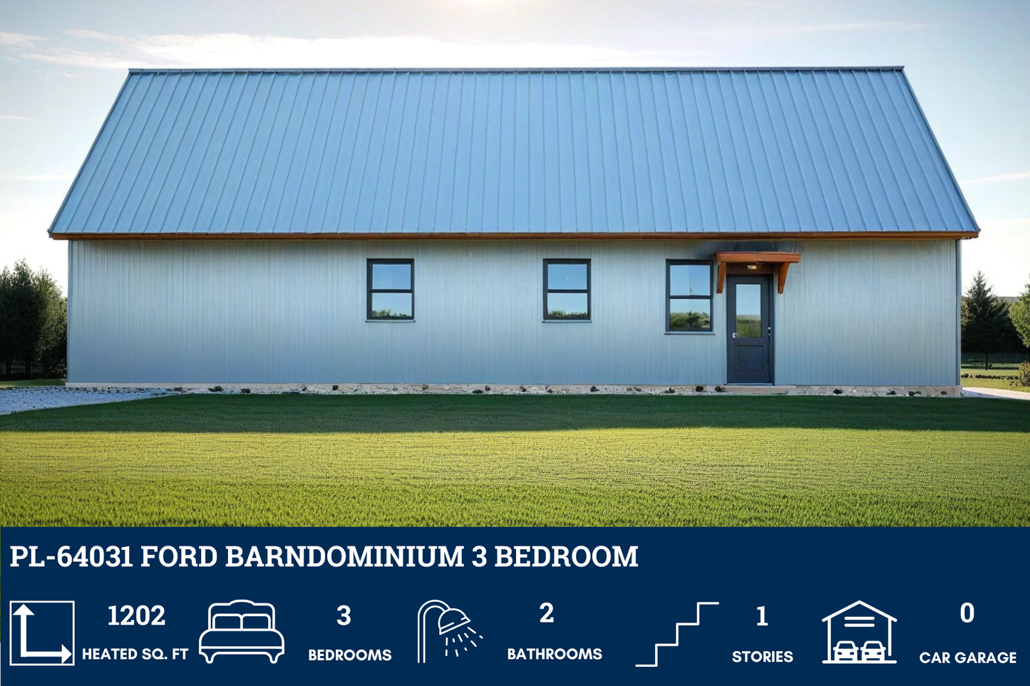PL-64031 Ford Barndominium House Plan