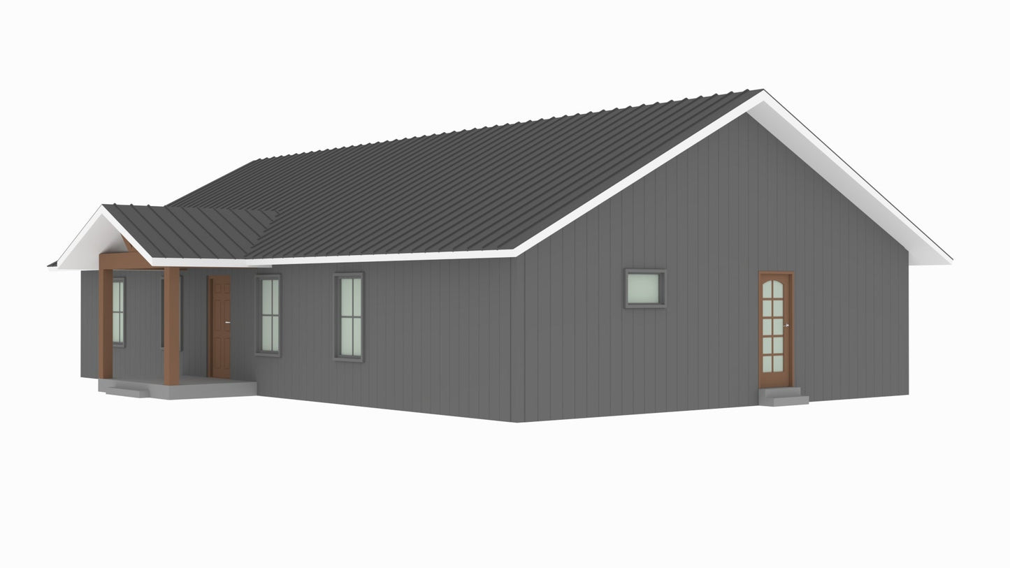 PL-64037 Fossil Barndominium House Plan