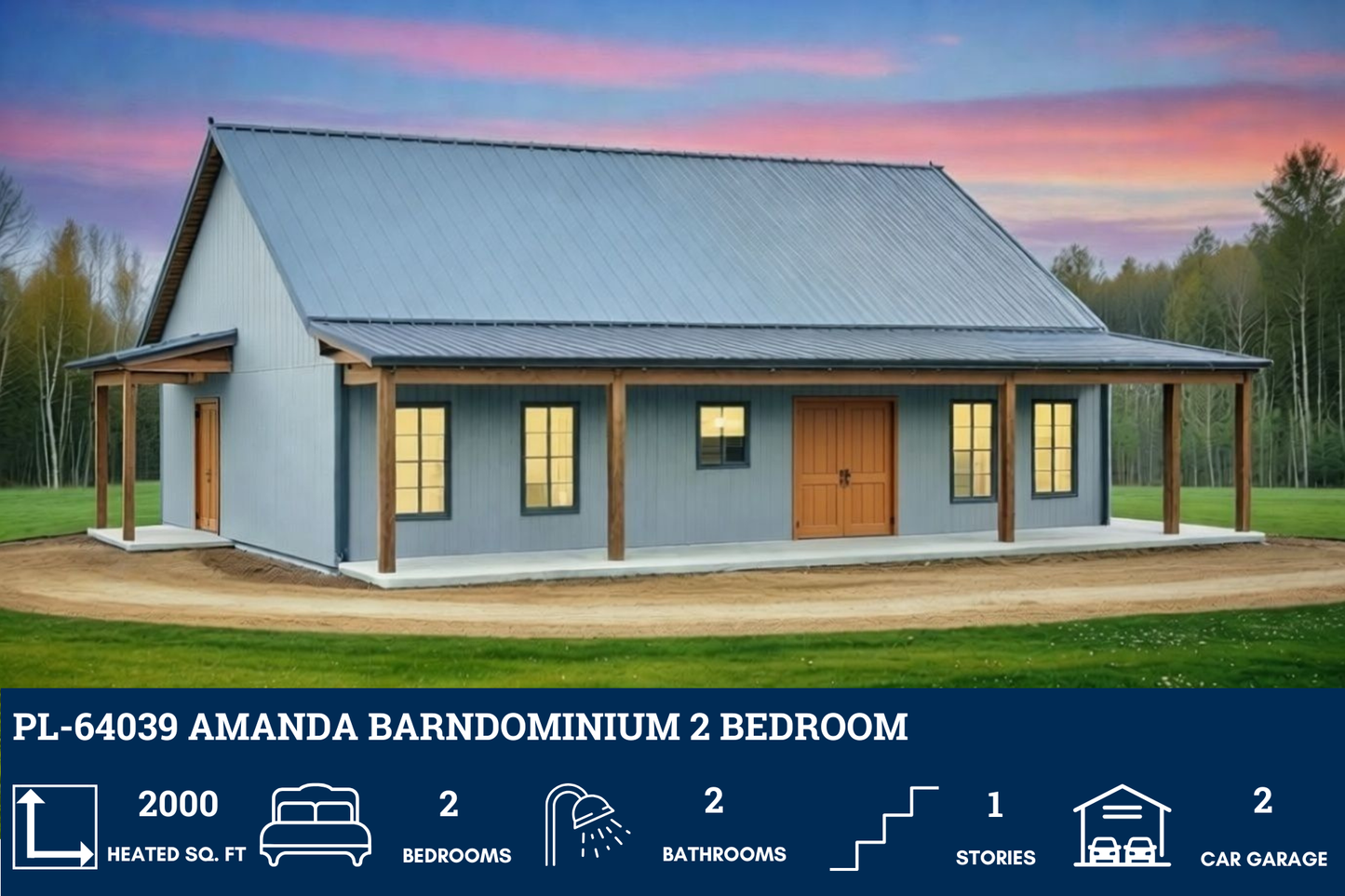 PL-64039 Amanda Barndominium House Plan
