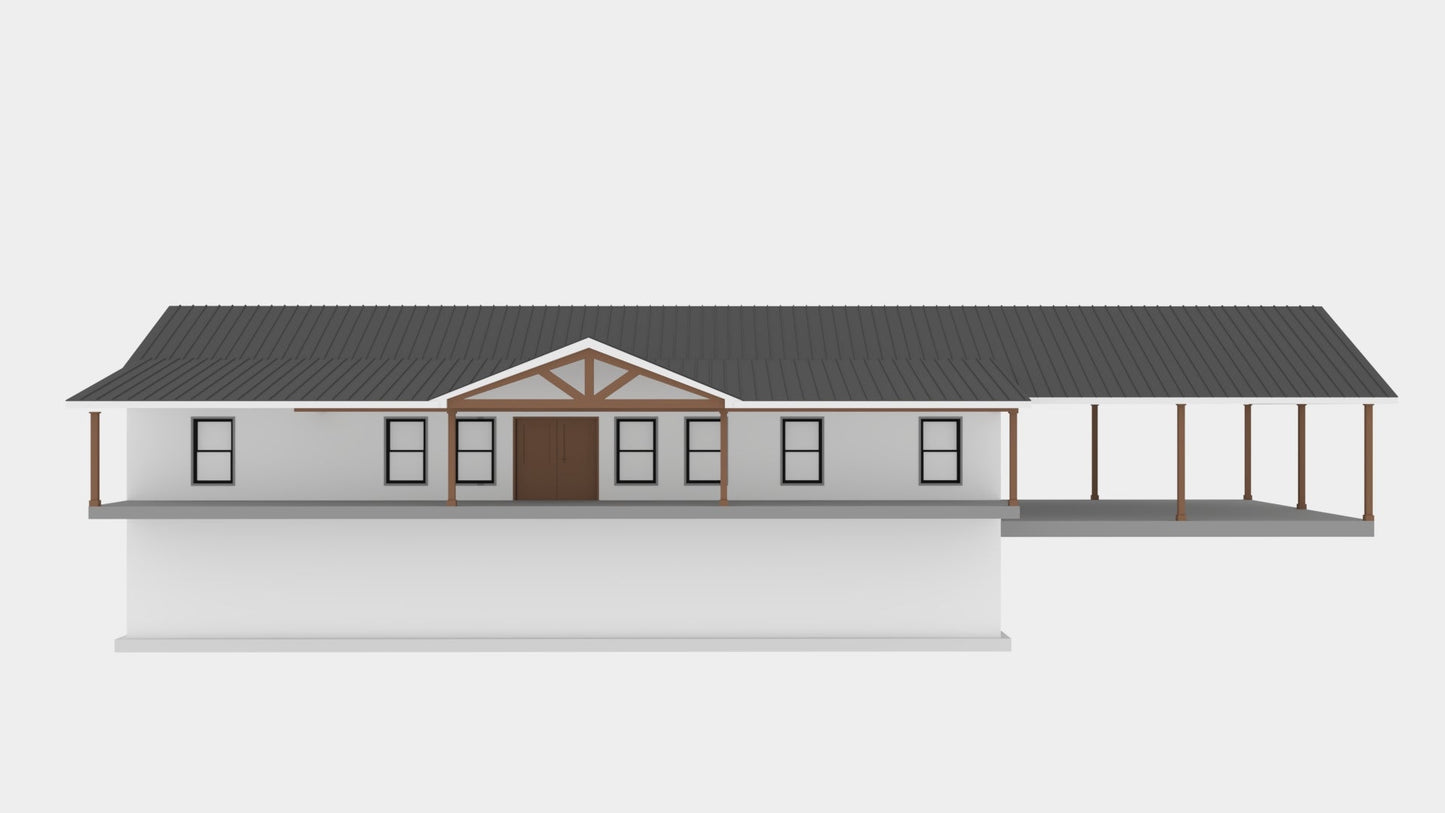 PL-69195 Sawyer Barndominium House Plan