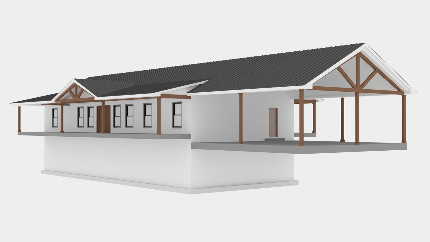 PL-69195 Sawyer Barndominium House Plan