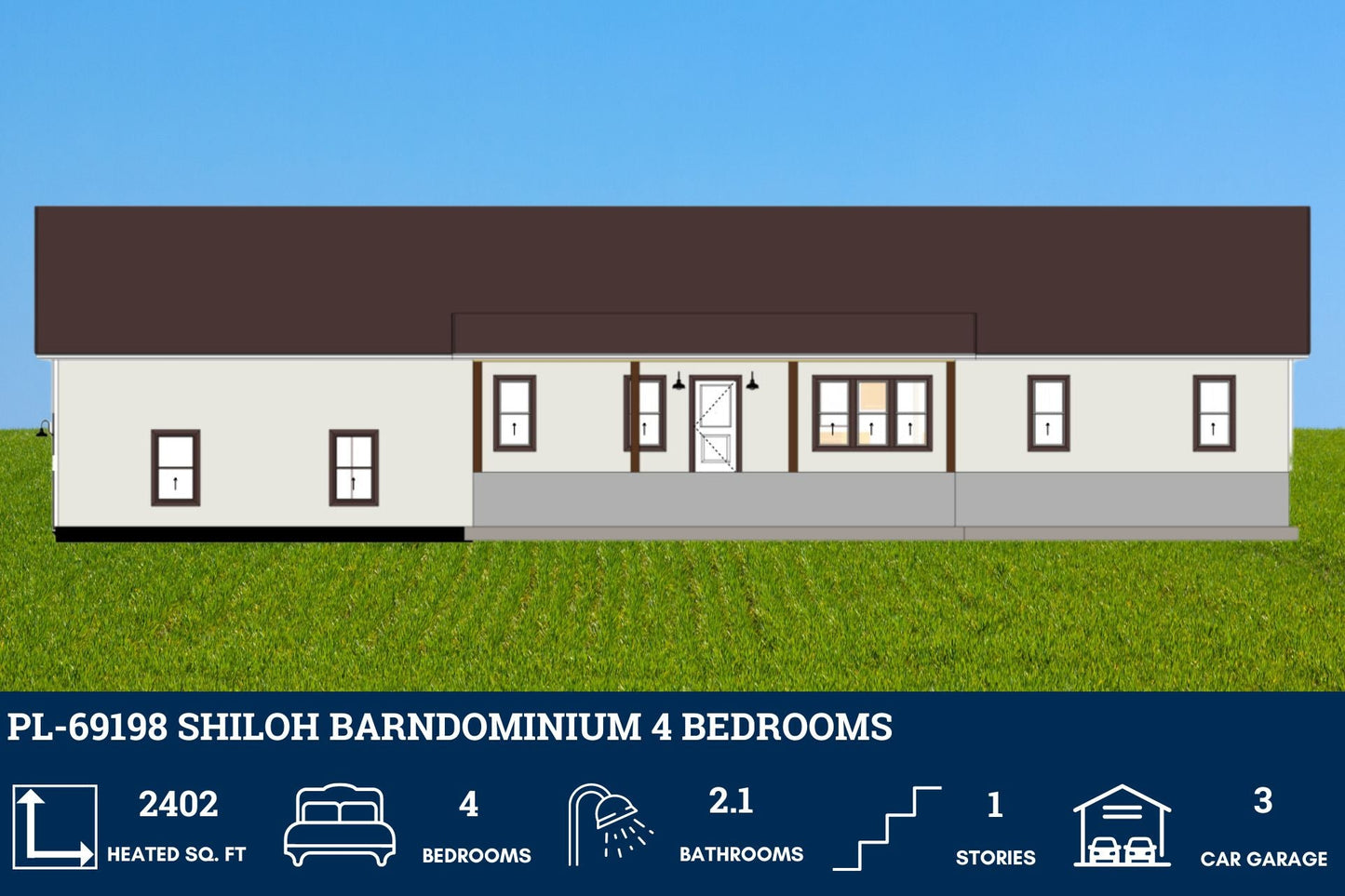 PL-69198 Shiloh Barndominium House Plan