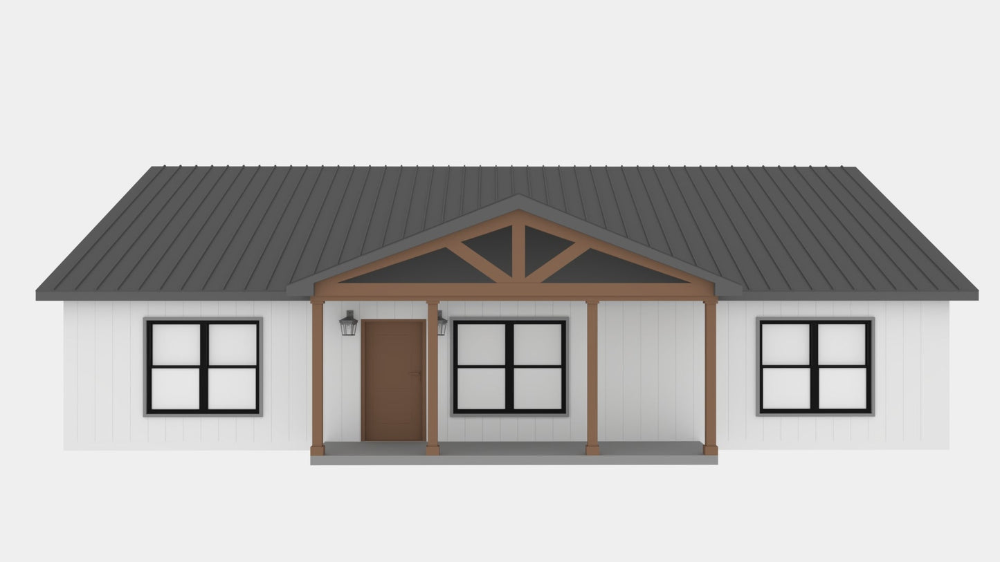 PL-69199 Victoria Barndominium House Plan