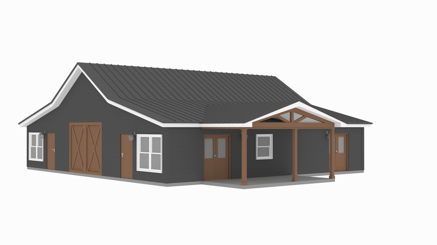 PL-69201 Timothy Barndominium House Plan