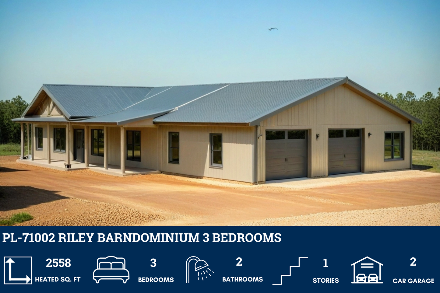 PL-71002 Riley Barndominium House Plan
