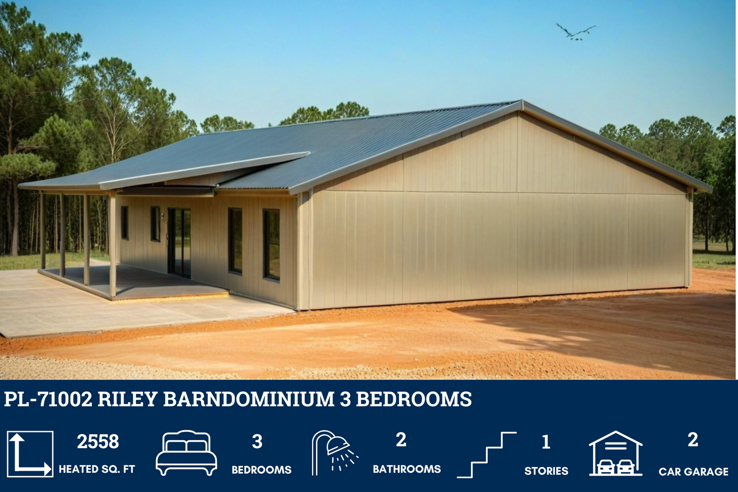 PL-71002 Riley Barndominium House Plan