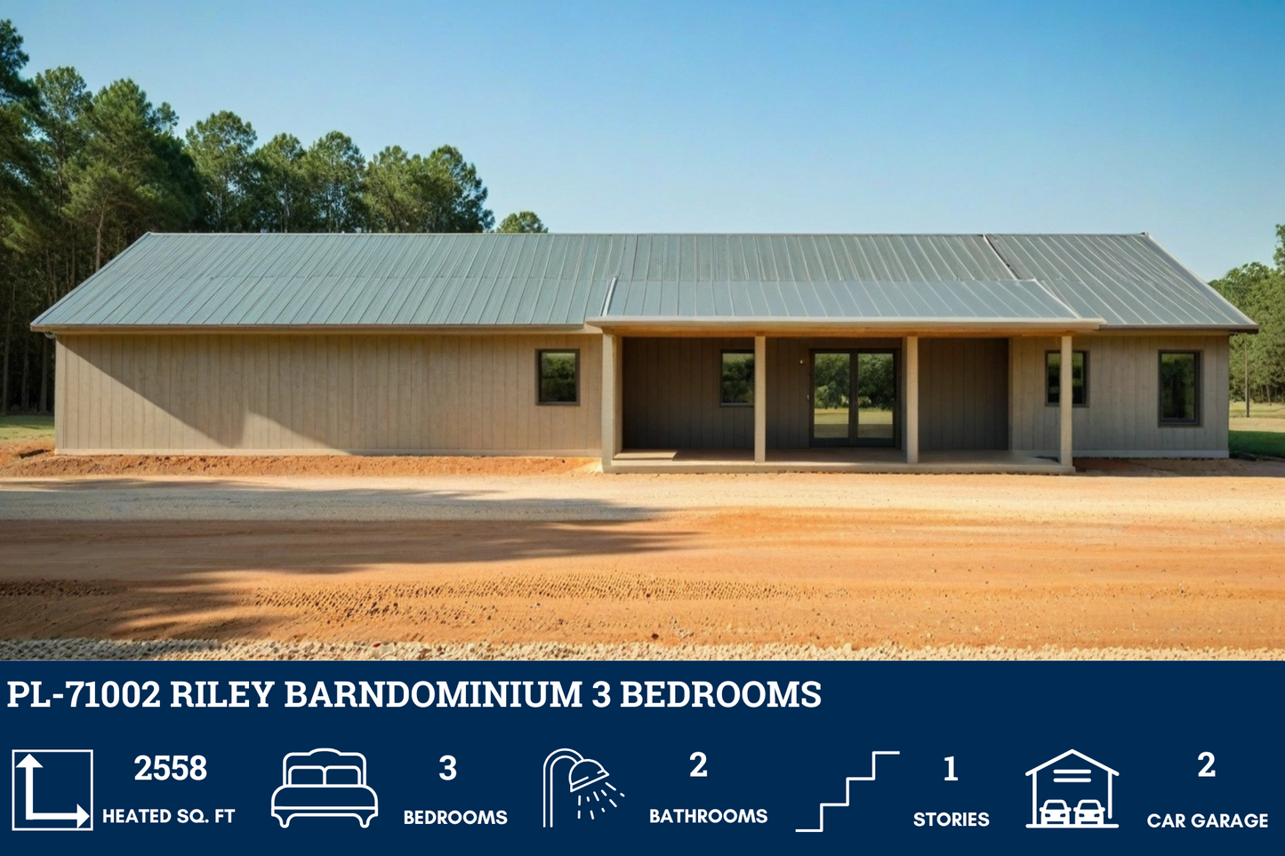 PL-71002 Riley Barndominium House Plan