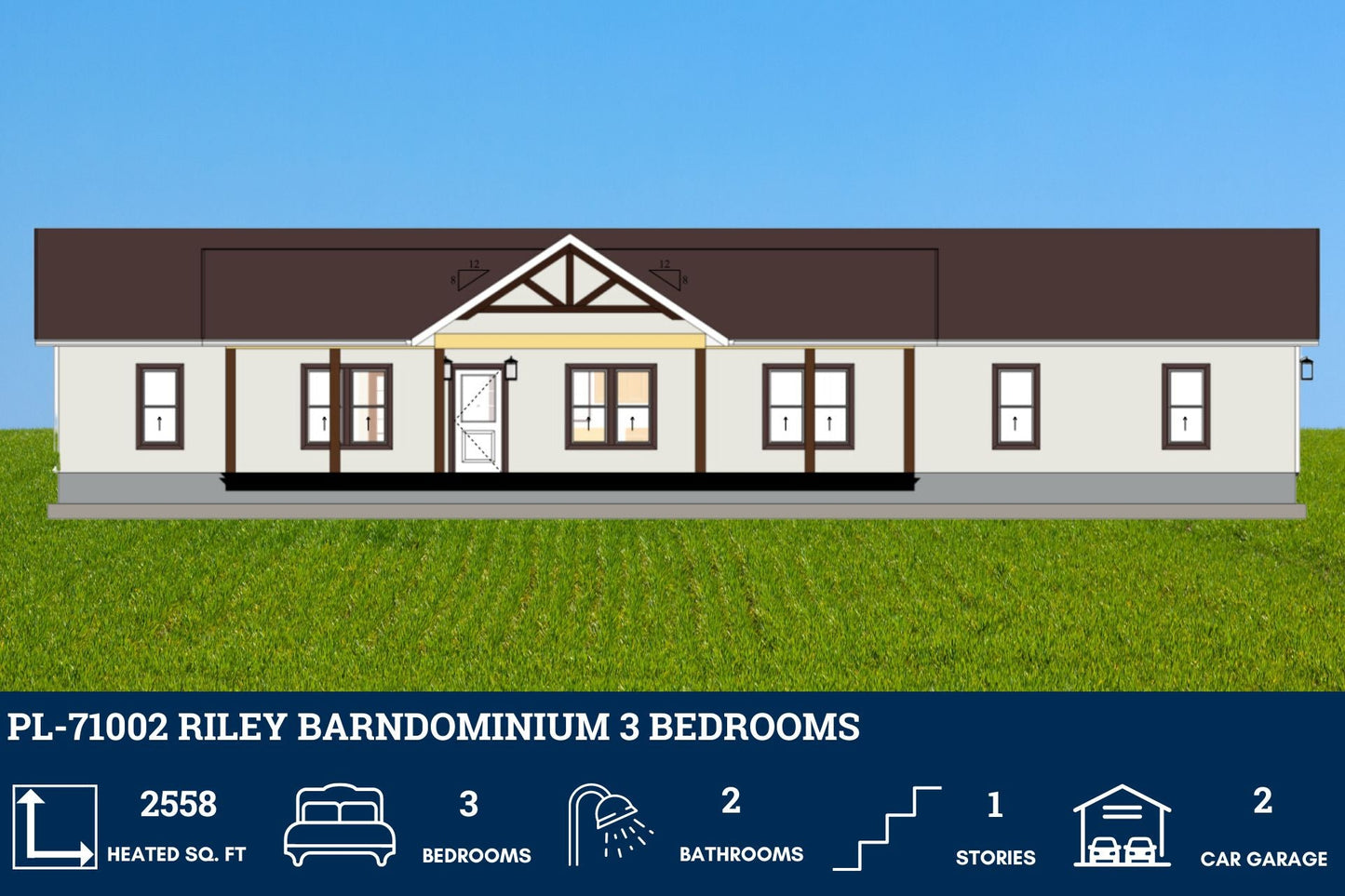 PL-71002 Riley Barndominium House Plan