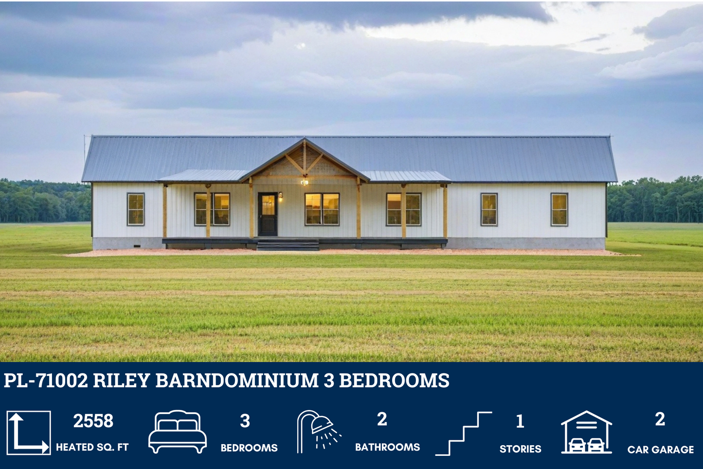 PL-71002 Riley Barndominium House Plan