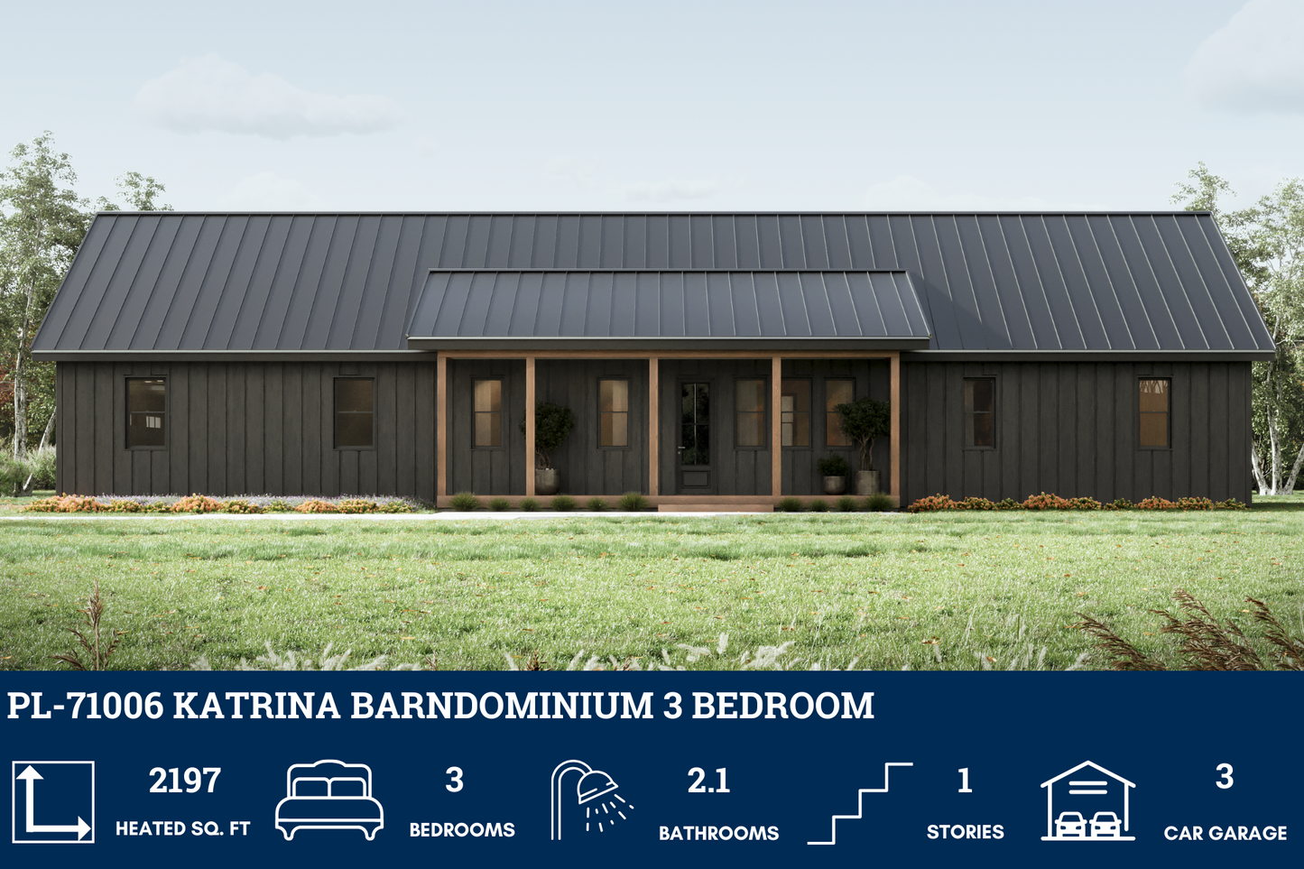 PL-71006 Katrina Barndominium House Plan