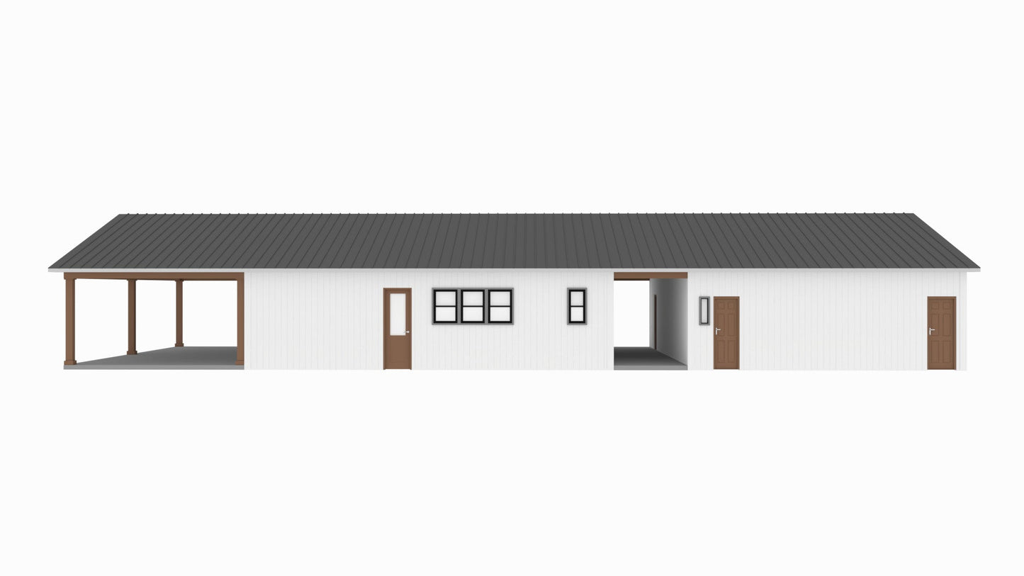 PL-71007-Y Young Barndominium House Plan