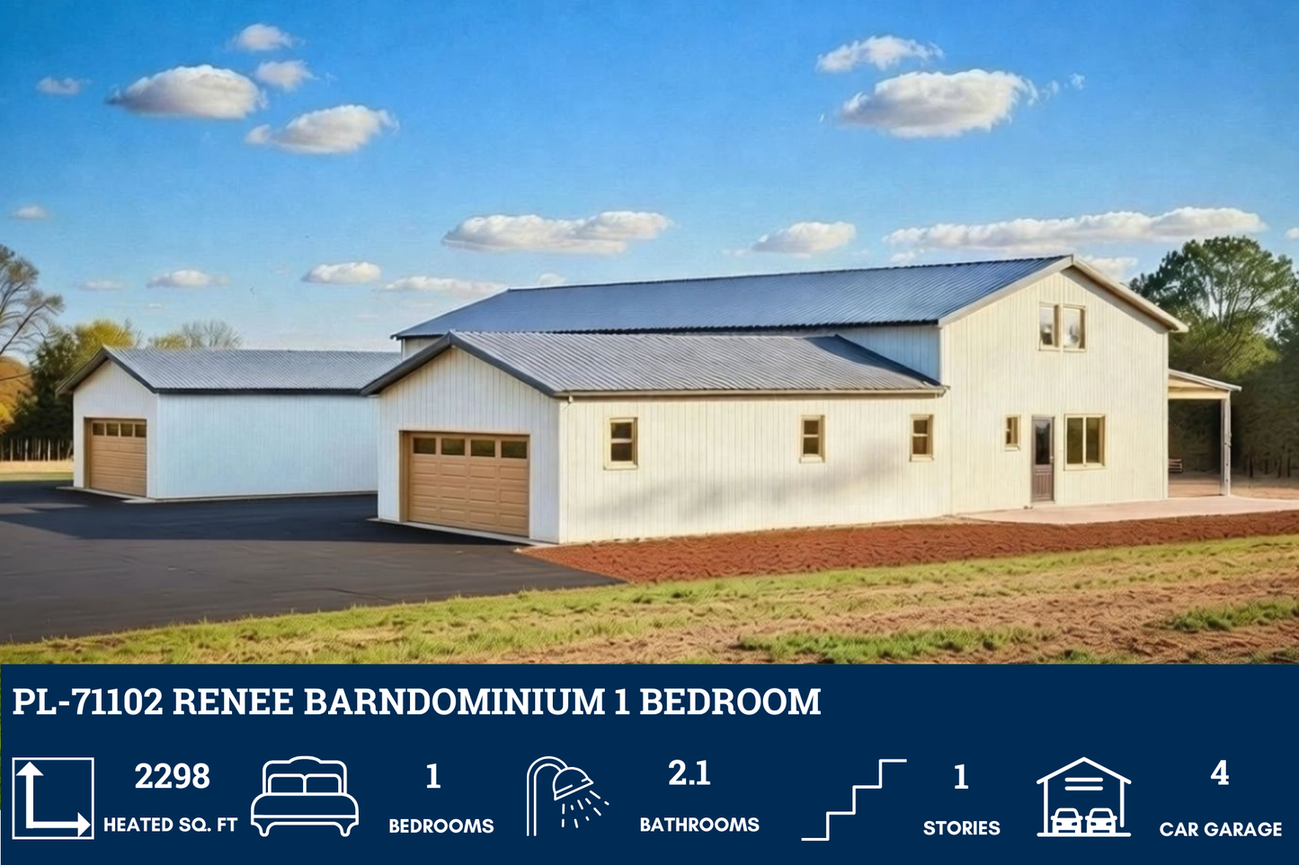 PL-71102 Renee Barndominium House Plan