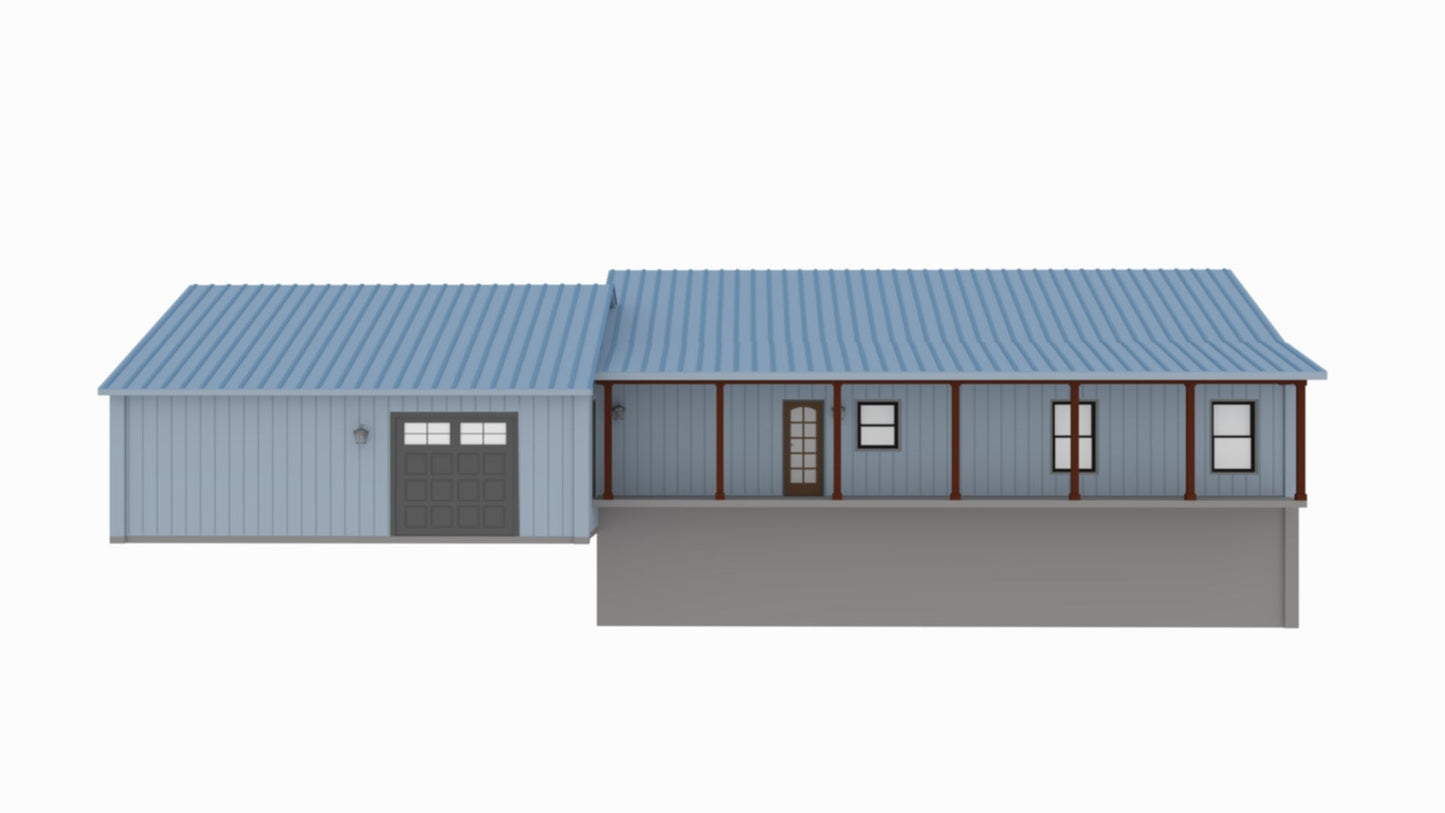 PL-60904 Paxton Barndominium House Plan