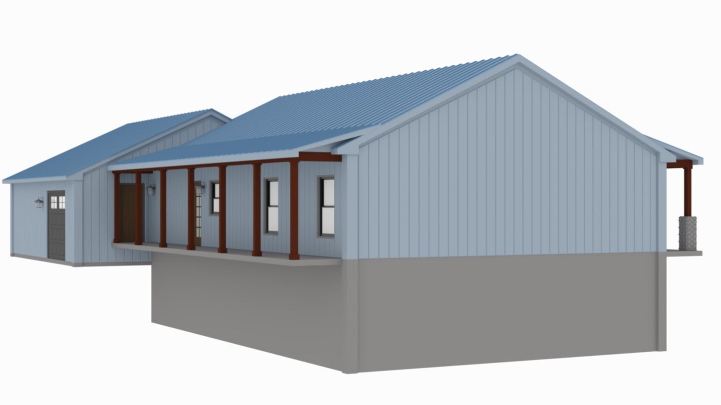 PL-60904 Paxton Barndominium House Plan