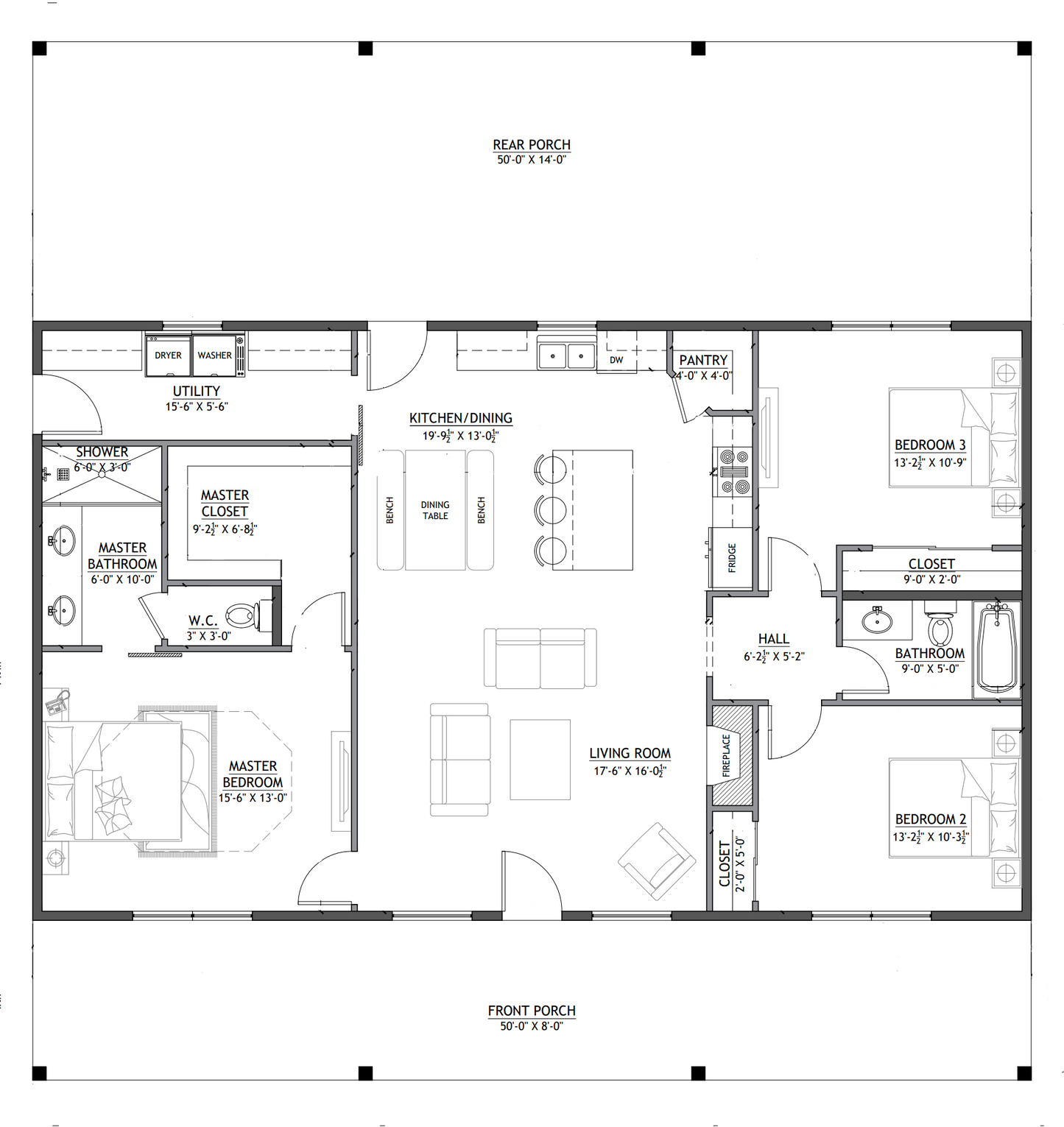 RP-10002-B Bridgett Modern Farmhouse Plan