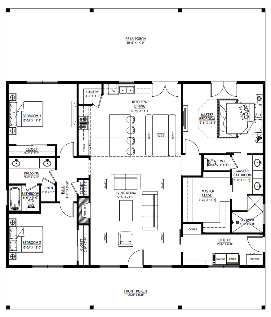 RP-10002-L Langston Barndominium  House Plan