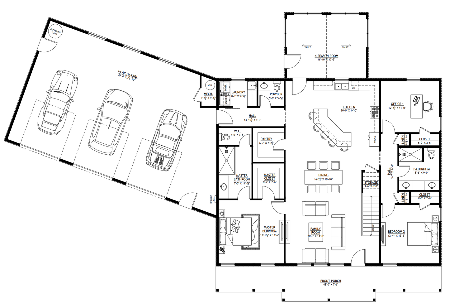 PL-64006-A Appletree Barndominium House Plan