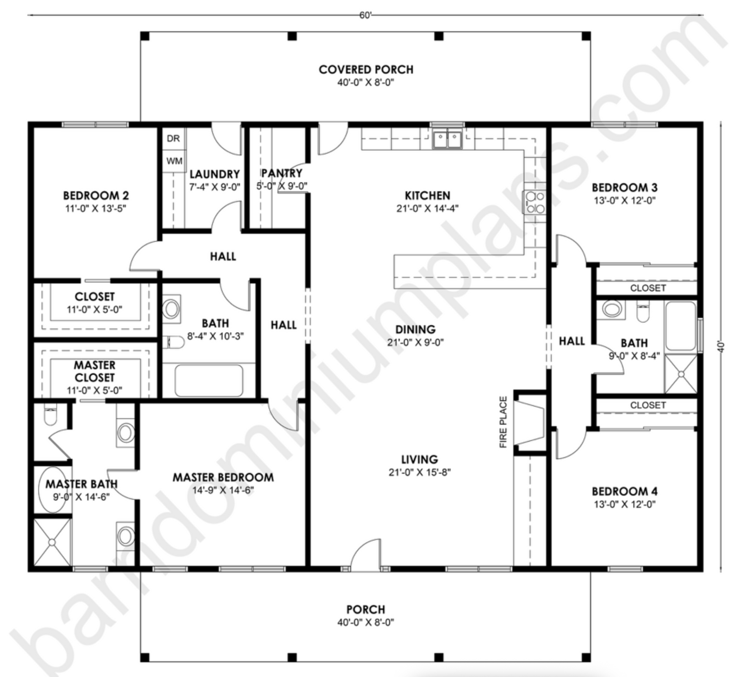 BCO-40174 Barndominium House Plan