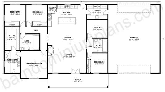 BCO-40080 Barndominium House Plan