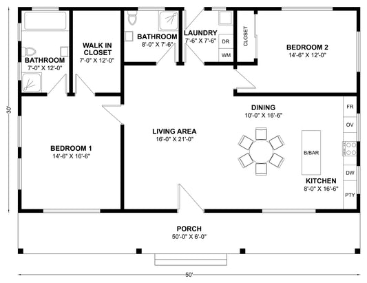 BCO-40087 Barndominium House Plan