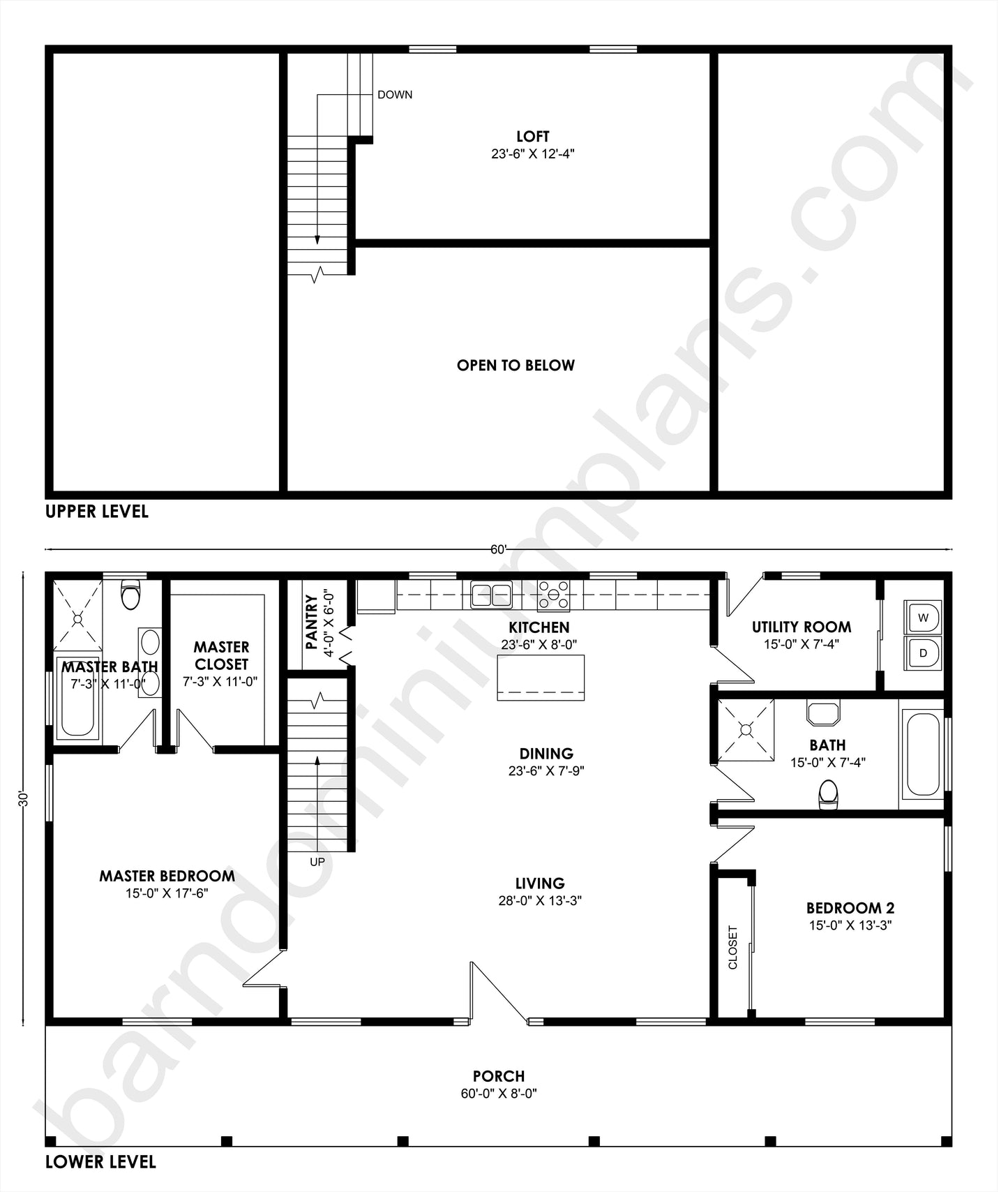 BCO-40129 Barndominium House Plan
