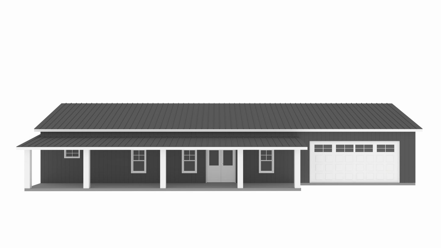 PL-64010 Westbury Barndominium House Plan